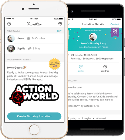 Action World  birthday app
