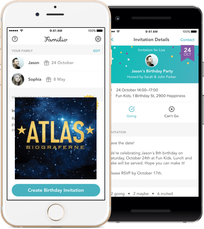 Atlas Biograferne birthday app
