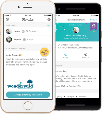 Wonderwild birthday app