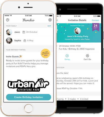 Urban Air Trampoline Park birthday app