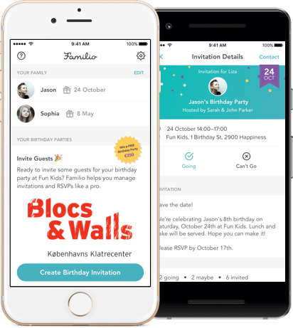 Blocs & Walls birthday app