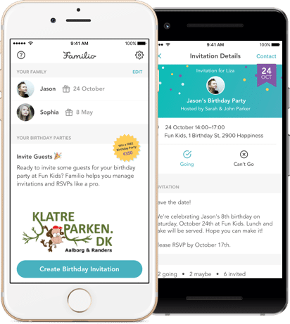 Klatreparken.dk birthday app