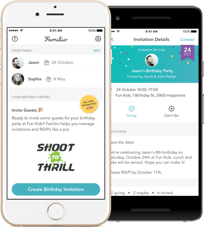 Shoot To Thrill birthday app